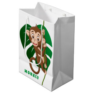 Moyen Singe sur un sac cadeau design de vigne
