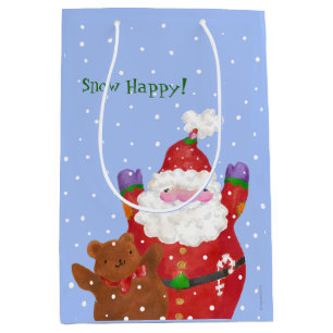 Moyen Snow Happy sac cadeau