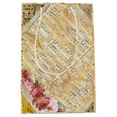 Moyen Vintage feuille Musique Notes musicales Sac cadeau (Devant)