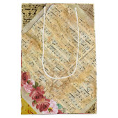 Moyen Vintage feuille Musique Notes musicales Sac cadeau (Dos)