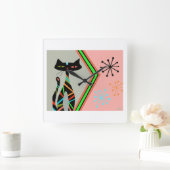 Moyenne siècle moderne horloge chat atomique maiso (Maison)