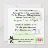 Moyenne Skin Girl Science Lab Invitations d'annive (Dos)