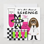 Moyenne Skin Girl Science Lab Invitations d'annive (Devant)