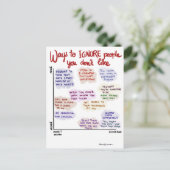 Moyens d'ignorer les gens Carte postale (Debout devant)