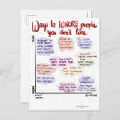 Moyens d'ignorer les gens Carte postale (Devant / Derrière)