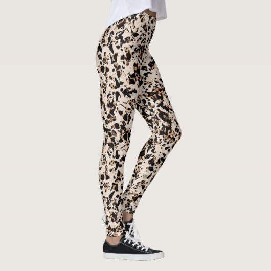 Mozaïek Abstract proefdier — Bruin zwart Tan Leggings (Rechts)