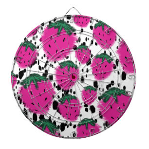 Mozaïek Abstracte Aardbeien Terrazzo Patroon Dartbord
