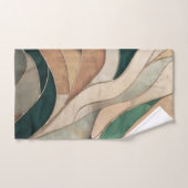 Mozaïek Abstracte kunst - Taupe en Emerald Bad Handdoek (Handdoek)
