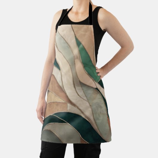 Mozaïek Abstracte kunst - Taupe en Emerald Schort (Insitu)