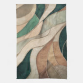 Mozaïek Abstracte kunst - Taupe en Emerald Theedoek (Verticaal)