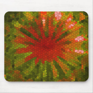 Mozaïek Abstracte Tegel in rood en groen Muismat