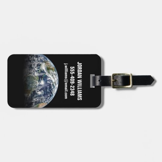 Mozaïek Afbeelding van Planet Earth met 3 orkanen Bagagelabel (Voorkant horizontaal)