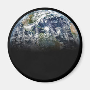 Mozaïek Afbeelding van Planet Earth met 3 orkanen Magneet