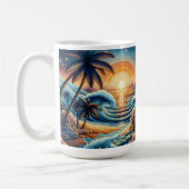 Mozaïek Ai Art | Ocean Sunset en Palm Trees Koffiemok (Links)