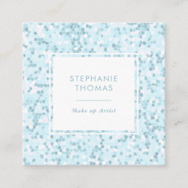 Mozaïek aqua blauw patroon vierkant visitekaartje