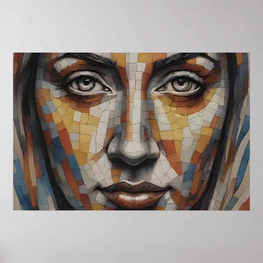 Mozaïek Art Face Poster (Voorkant)