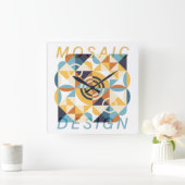 Mozaïek Art Pattern Vierkante Klok (Huis)