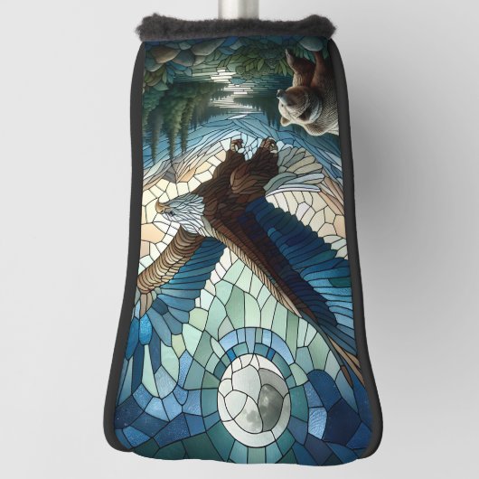 Mozaïek Beer en adelaar in de bergen Golfheadcover (Draai 90)