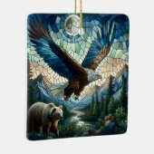 Mozaïek Beer en adelaar in de bergen Keramisch Ornament (Rechts)