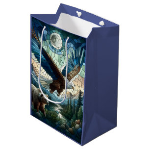 Mozaïek Beer en adelaar in de bergen Medium Cadeauzakje