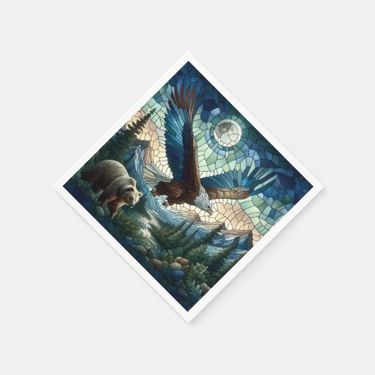 Mozaïek Beer en adelaar in de bergen Servet (Hoek)