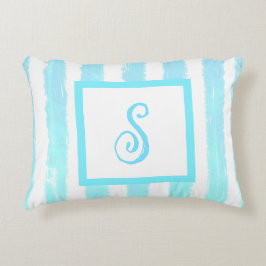 Mozaïek Blauw Waterverf Geometrische Strepen Accent Kussen