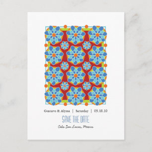 Mozaïek Bloemen Save the Date Briefkaarten
