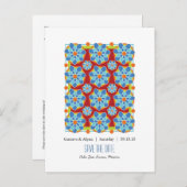 Mozaïek Bloemen Save the Date Briefkaarten (Voorkant / Achterkant)