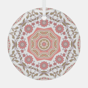 Mozaïek Bloemenster: Naadloos patroon Glas Ornament