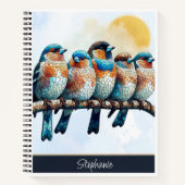 Mozaïek Bluebirds Design 8,5 ' x 11" spiraal notit Notitieboek (Voorkant)