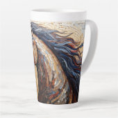 Mozaïek bruin paard latte mok (Rechterhoek)
