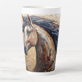 Mozaïek bruin paard latte mok (Voorkant)