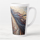 Mozaïek bruin paard latte mok (Rechts)