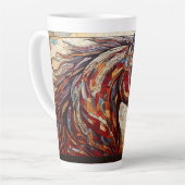 Mozaïek bruin paard latte mok (Linkerhoek)