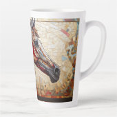 Mozaïek bruin paard latte mok (Rechts)