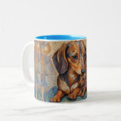 Mozaïek Dachshund Koffie Mok (Voorkant links)