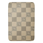 Mozaïek doodle bloemenvierkanten badmat (Voorkant Verticaal)