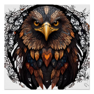 Mozaïek Eagle Portret Perfect Poster