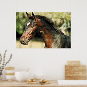 Mozaïek Effect Paard Poster (Keuken)