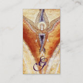 MOZAÏEK ENGEL MONOGRAM bruin kraftpapier-document Visitekaartje (Achterkant)