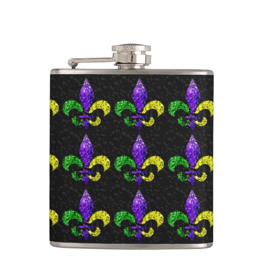 Mozaïek Fleur-de-lis Heupfles (Voorkant)