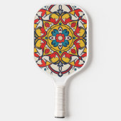 mozaïek geel rood pickleball paddle (Achterkant)
