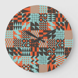 Mozaïek geometrische tegels, naadloos elegant patr grote klok