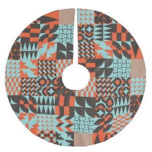 Mozaïek geometrische tegels, naadloos elegant patr kerstboom rok