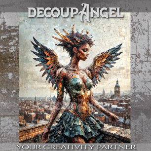 Mozaïek Gevleugelde Engel Decoupage Tissuepapier