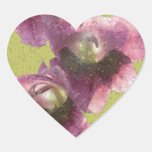 Mozaïek Gladiola Art Hart Sticker