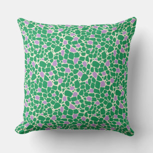 Mozaïek groene lila abstract patroon tegel retro kussen