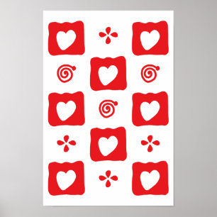 Mozaïek Hart tegels Poster