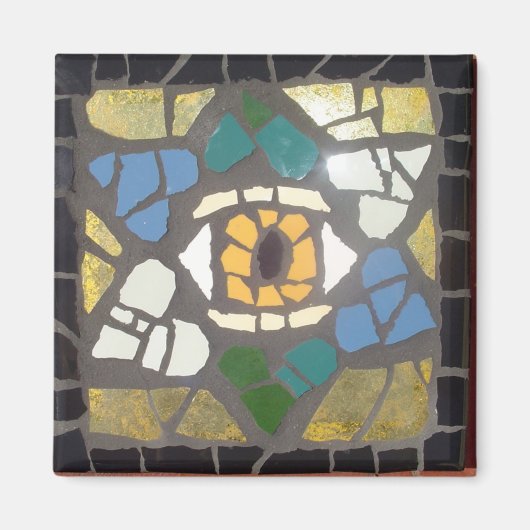 Mozaïek Harten Ster van David w/Evil Eye Magneet (Voorkant)