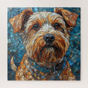 Mozaïek Hond Levendig Gebrandschilderd Glas Stijl Legpuzzel